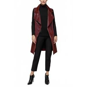 NEW IC COLLECTION high neck biker long vest in red